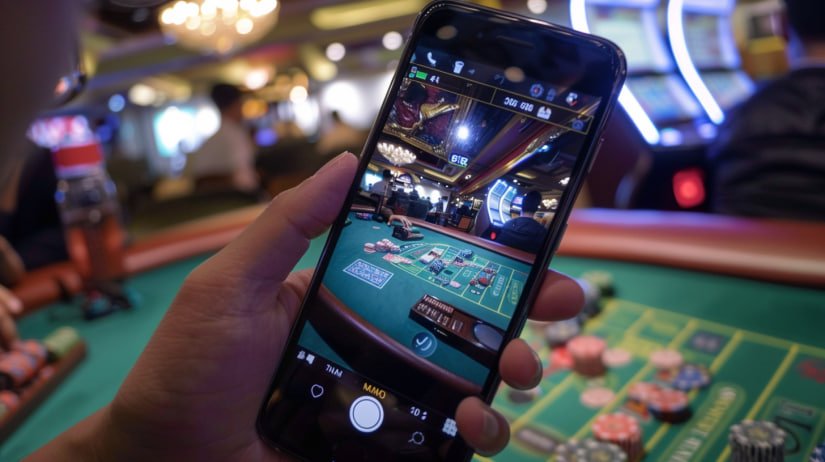 Filipino player browsing casino app on a mobile phone